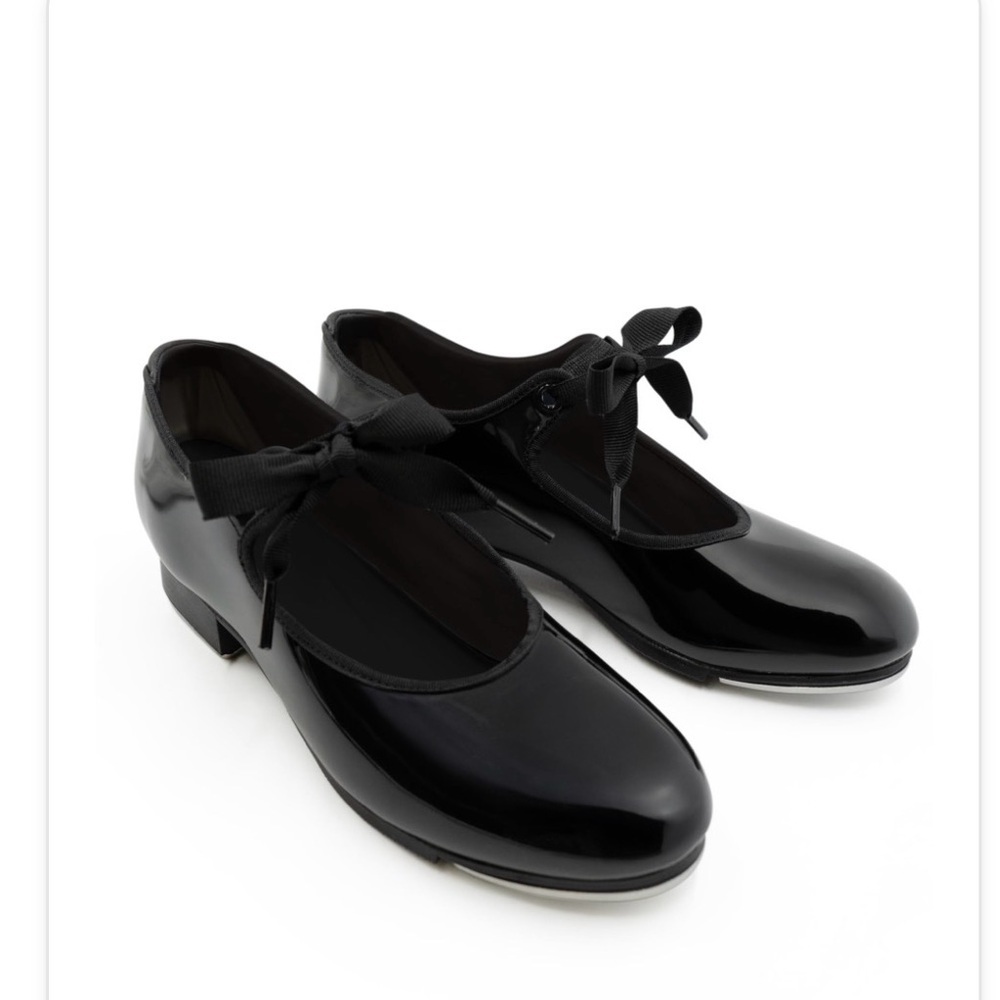 Capezio Girls Jr. Tyette Tap Shoe, Black Patent, 12 M US Little kids